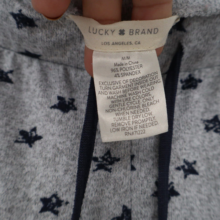 Lucky Brand Mens Gray Navy Star Print Pajama Pants Lounge Sleepwear Size M