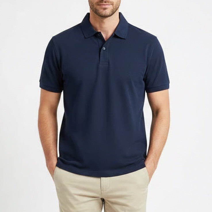 Walter Hagen Clubhouse Navy Blue Solid Pique Polo Mens Large Stretch