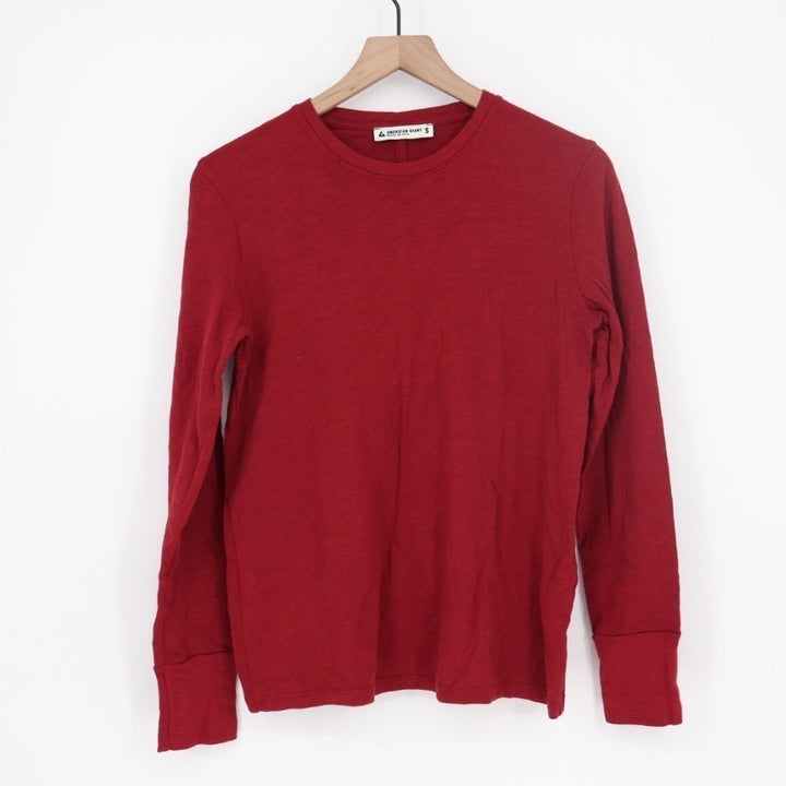 American Giant Womens Long Sleeve Crew Neck Tee Top Size S Made USA
