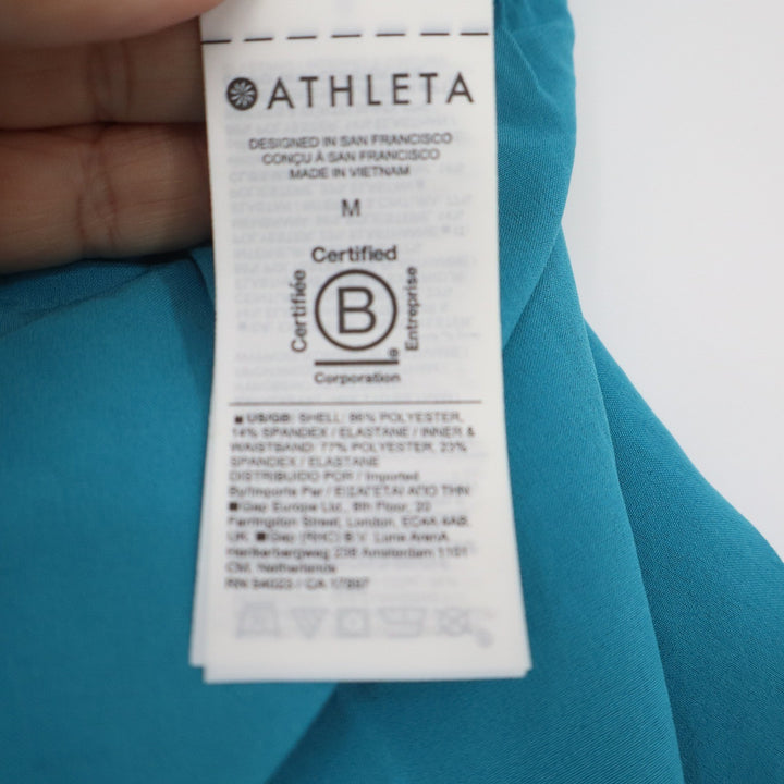 Athleta Crossover Run Shorts Teal Blue Built-in Liner Women's Size M