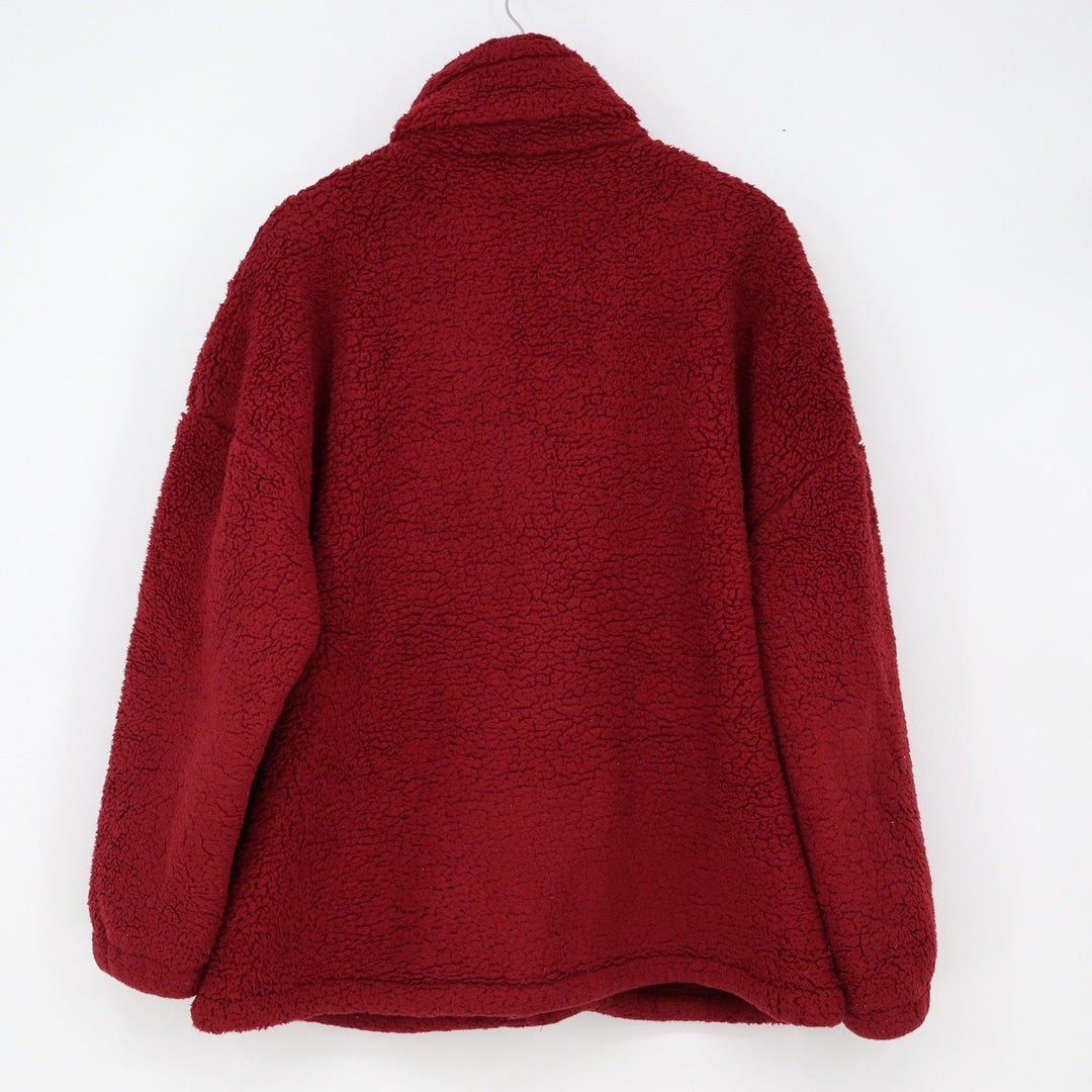Unbranded Jacket Womens XL Burgundy Sherpa Fleece Snap Button Excellent