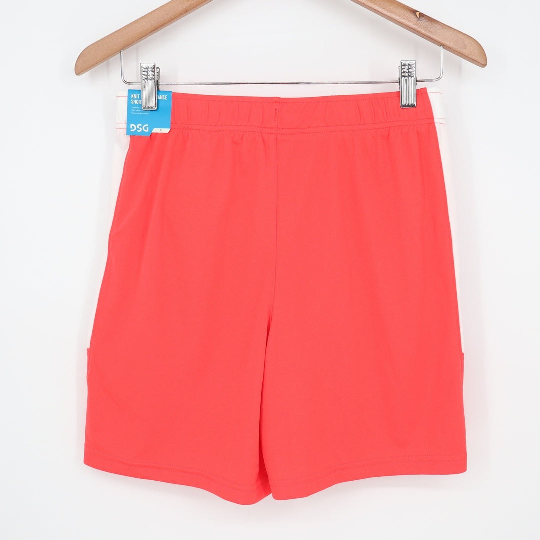 DSG Boys XL 18 Knit Performance Shorts Coral Red White Athletic Activewear