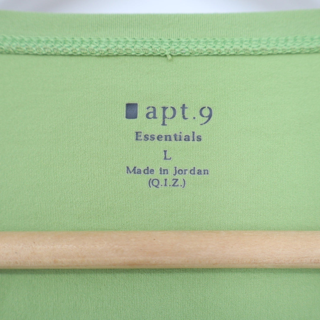 Apt. 9 Essentials Lime Green Crew Neck Short Sleeve Tee Shirt Womens Large L