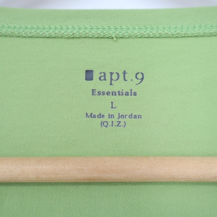 Apt. 9 Essentials Lime Green Crew Neck Short Sleeve Tee Shirt Womens Large L