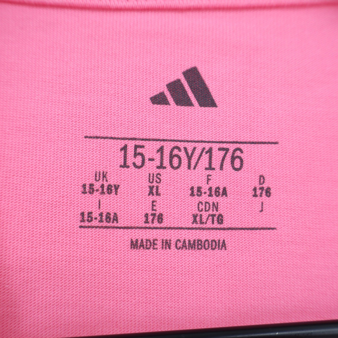 Adidas Lionel Messi 10 Pink Graphic T-Shirt Kids XL 15-16Y Soccer Tee