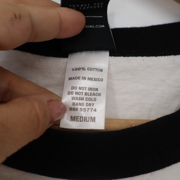 Adapt San Francisco Misfit Baseball Raglan Tee White Black Mens Medium