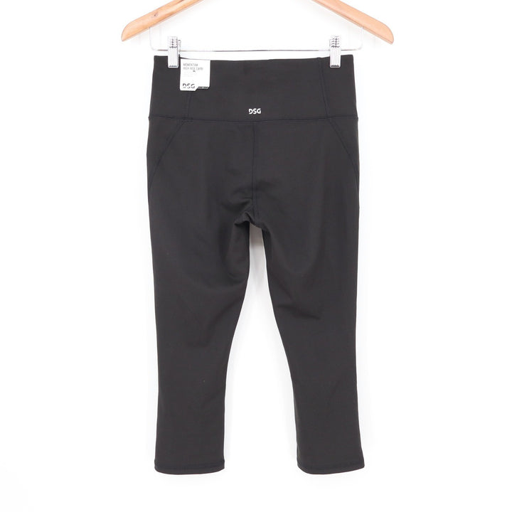 DSG Womens Momentum Capri Leggings Pure Black High Rise Size S