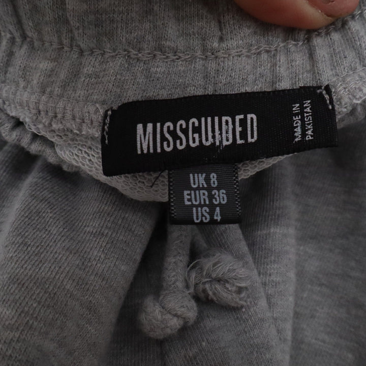 Missguided Women's Heather Grey Sweat Shorts Dolphin Hem Drawstring Size 4