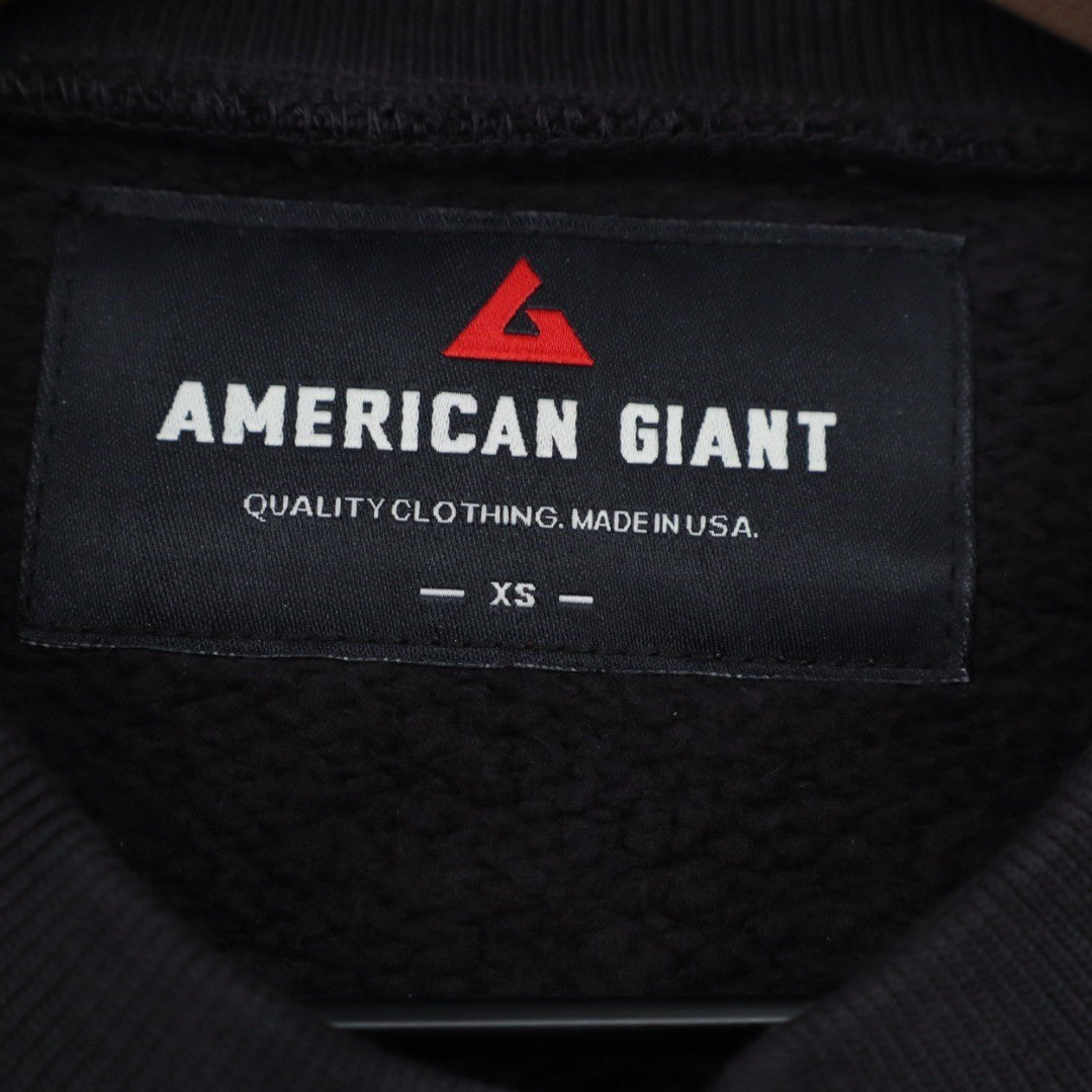 American Giant Crewneck Sweatshirt Black XS Made in USA Basic Essential