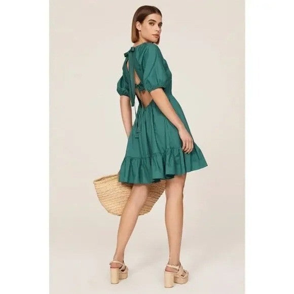 Peter Som X RTR Green Puff Sleeve Dress Size 4