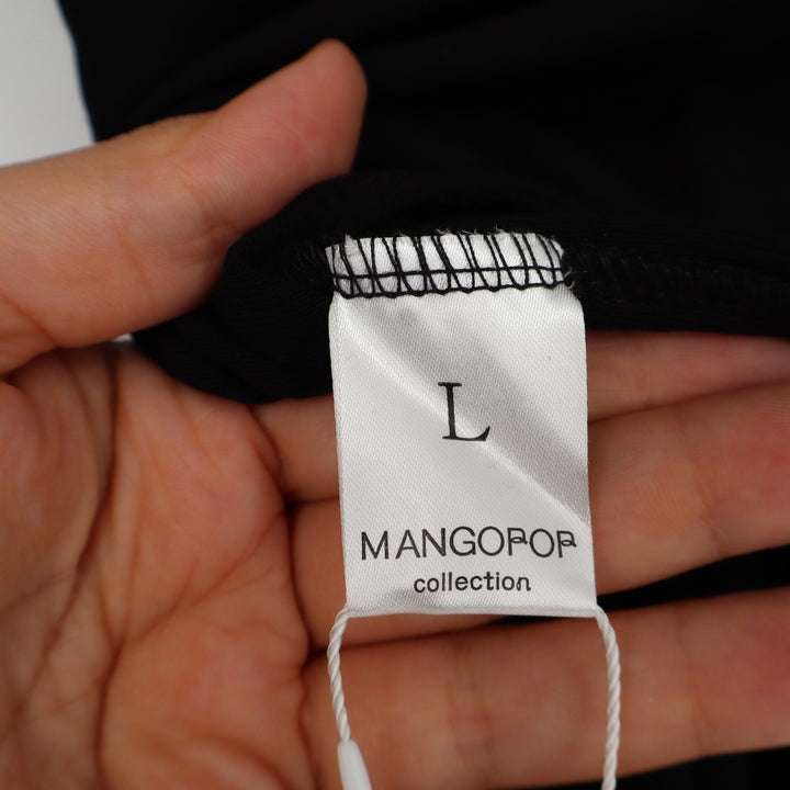Mangopop Black Mock Neck Long Sleeve Cutout Bodysuit Large KLB 259