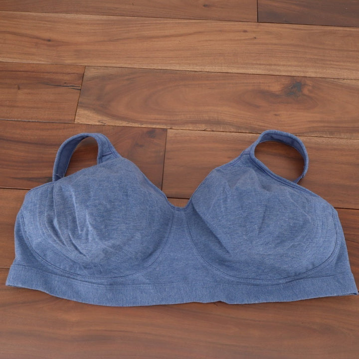 Playtex 18 Hour Ultimate Lift and Support Cotton Stretch Wireless Bra 44DD Blue
