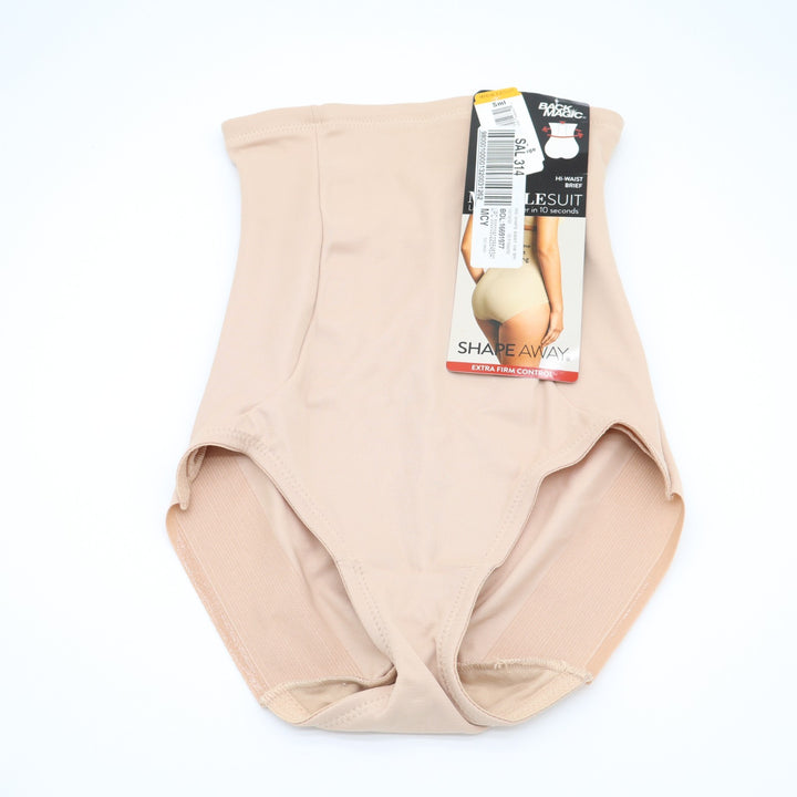 Miraclesuit Shape Away Brief Womens Small Beige Extra Firm Control High-Waist
