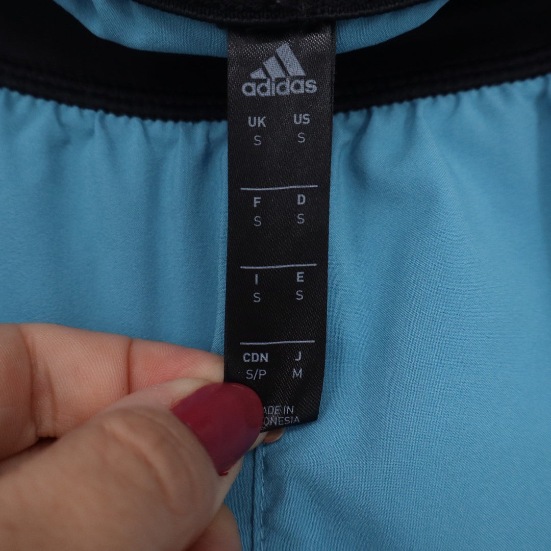 Adidas Mens Athletic Training Shorts Teal Blue Black Elastic Waist S