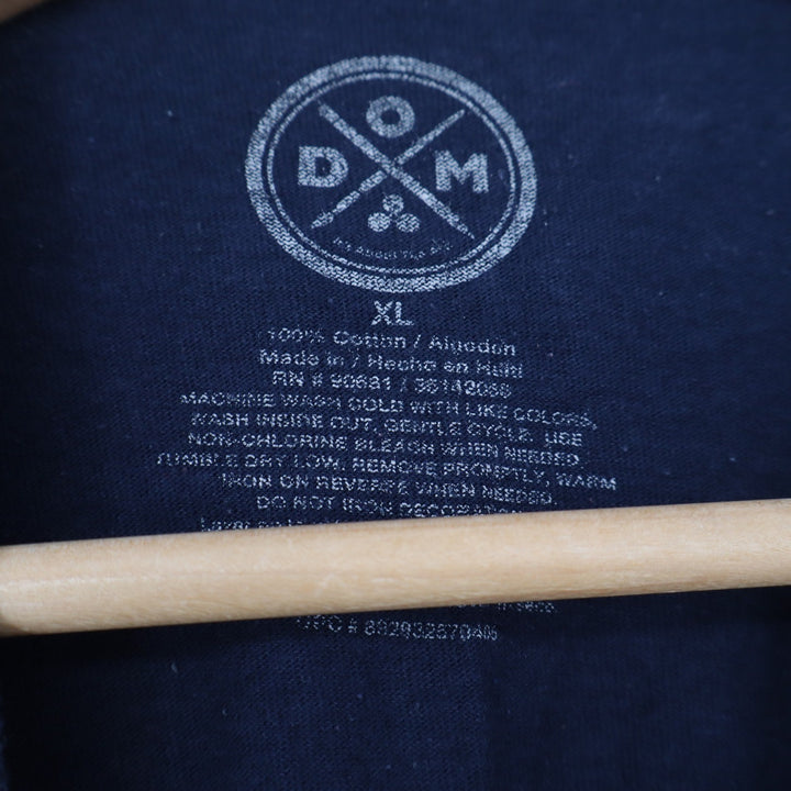 DOM Mens Im Done Peopling Graphic Tee Navy Blue Mountain Sunset XL