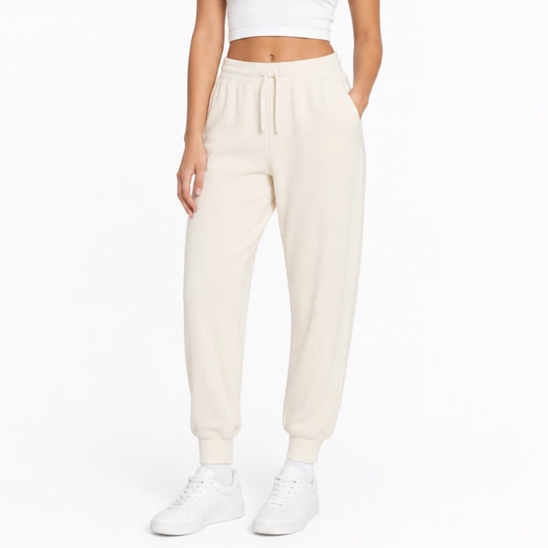 DSG So Soft Ottoman Jogger Womens XS Light Cream High Rise Ribbed Sweatpants NEW
