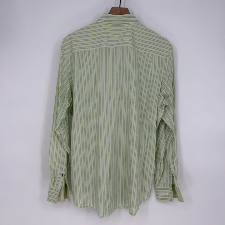 Banana Republic Dress Shirt Mens 16.5 Multicolor Striped Cotton Fitted Business