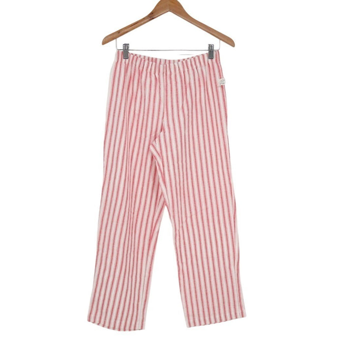 Charter Club Intimates Pajama Pants Womens Petite Small Red White Festive Stripe
