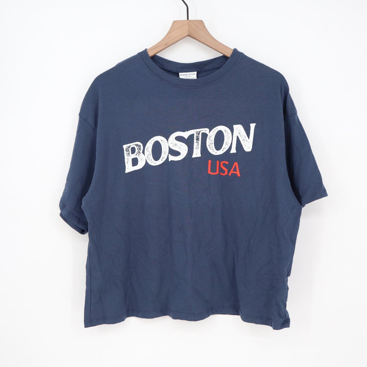 Where I'm From Boston USA Easy Tee Navy Blue Graphic T-Shirt Mens Large