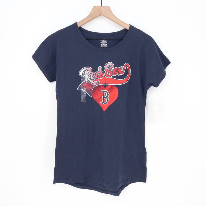 MLB Boston Red Sox Navy Blue Heart Graphic T-Shirt XL 16 9K3G6ML4TMDQ-BOS NEW