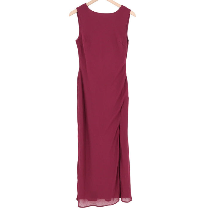 Lulus Burgundy Cowl Back Sleeveless Maxi Dress Side Slit Formal Gown Size M
