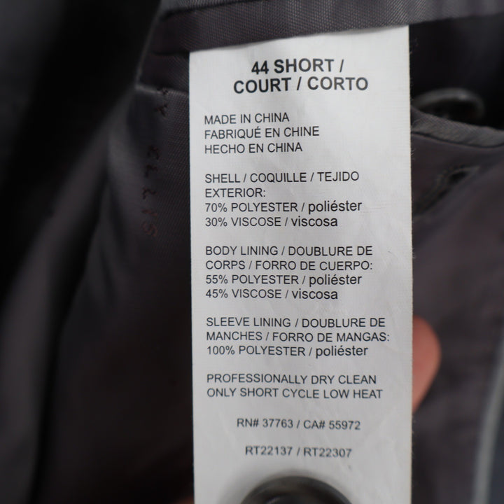 Perry Ellis Mens Slim Fit Suit Jacket Charcoal Gray 44 Short 2 Button Blazer