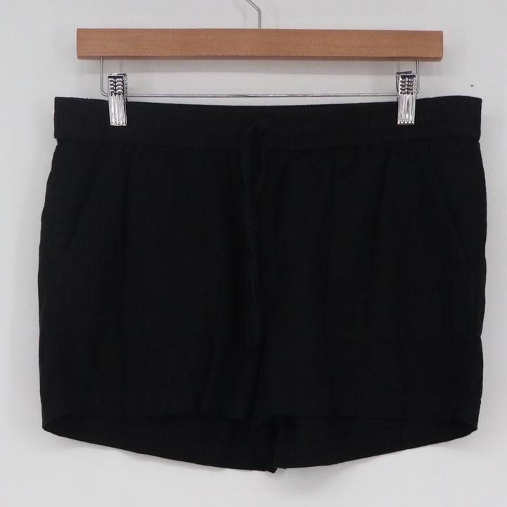 J.Crew Womens Black Linen Viscose Blend Drawstring Shorts Size S
