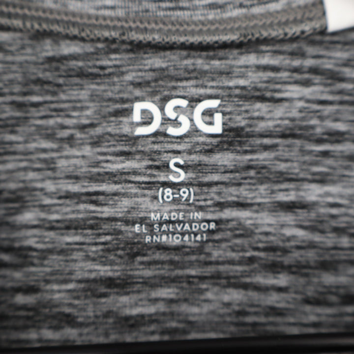 DSG Girls CWC 1/4 Zip Pullover Pure Black Spacedye Compression Top Size S 8-9