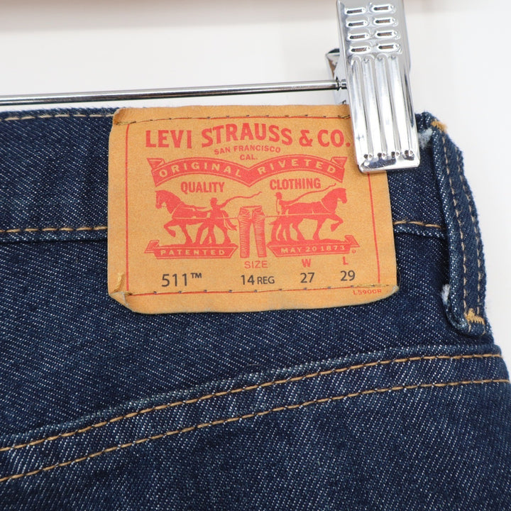 Levi's Jeans Boys 14 Reg 511 Slim Dark Wash Indigo Adjustable Waist Excellent