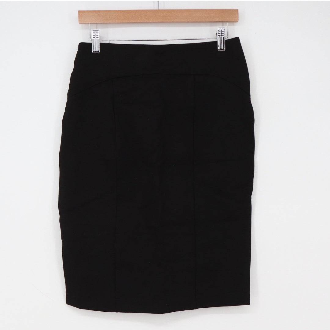 Ellen Tracy Skirt Womens S Pencil Black Stretch Pull-on Professional Excellent
