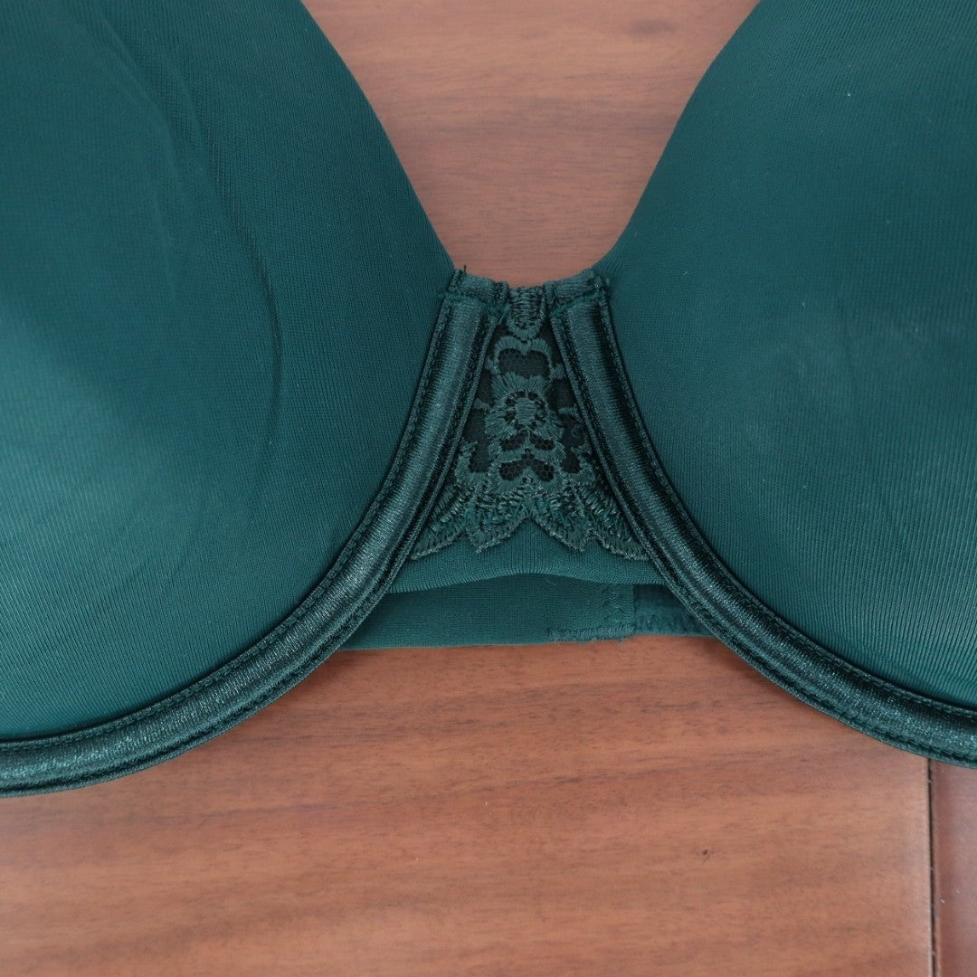 Vanity Fair Beauty Back Smoothing Contour Bra Women 36D Green Full-Figure Padded