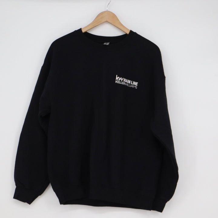 Gildan Black Keller Williams Main Line Smiley Face Graphic Sweatshirt Large