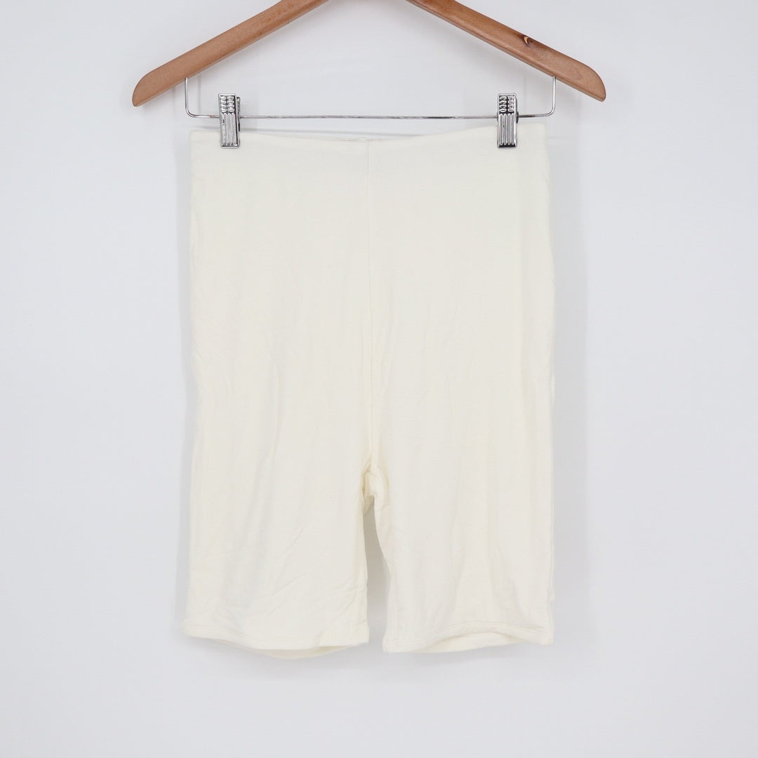 Naked Wardrobe Baby Mama Cream Biker Shorts Women's Small