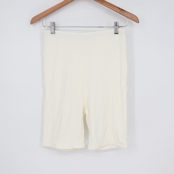 Naked Wardrobe Baby Mama Cream Biker Shorts Women's Small