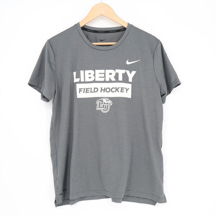 Liberty University Flames Field Hockey T-Shirt Mens L Gray Nike Dri-Fit Stretch