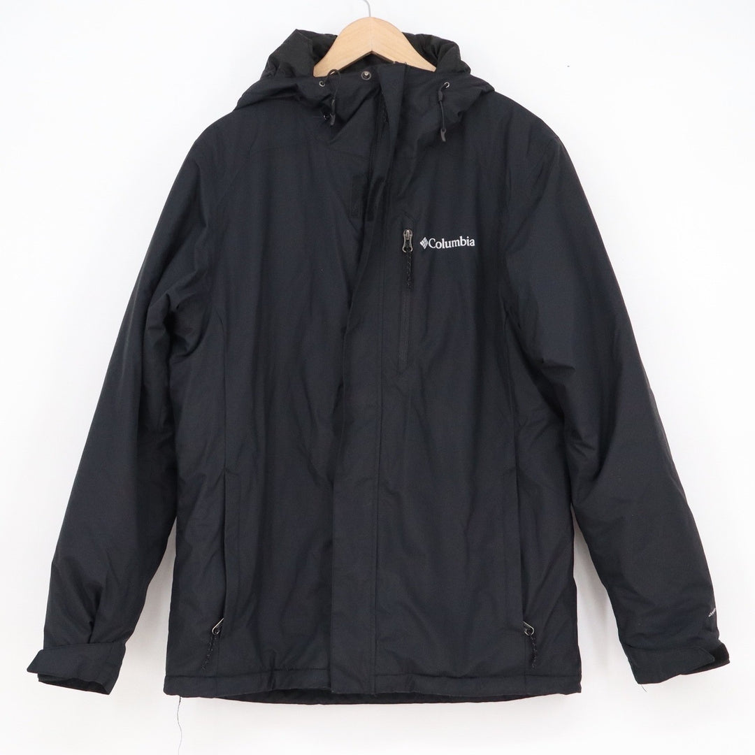 Columbia Mens Hooded Winter Jacket Black Omni-Tech Insulated Parka Size S