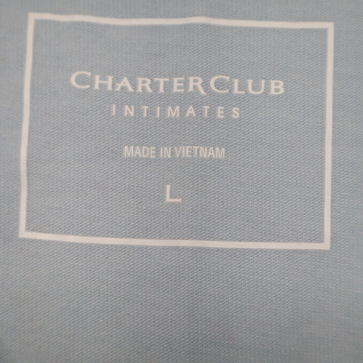 Charter Club Intimates Pajama Top Womens Large Blue Cotton Stretch Sleepwear