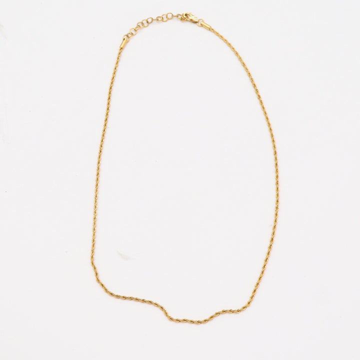 Unbranded Rope Chain Necklace Unisex OS Gold Tone Twisted Link Adjustable Exc
