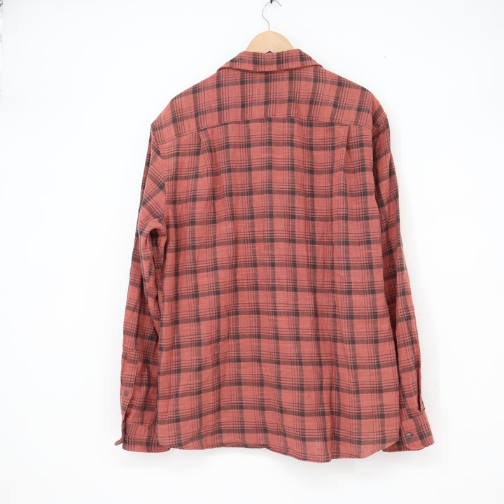 Sonoma Goods For Life Mens XL Red Black Plaid Flannel Button Down Shirt