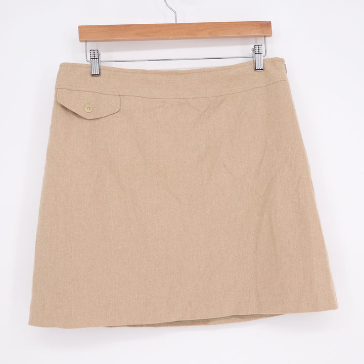 Banana Republic Tan Wool Cashmere Blend A-Line Mini Skirt Womens Size 12