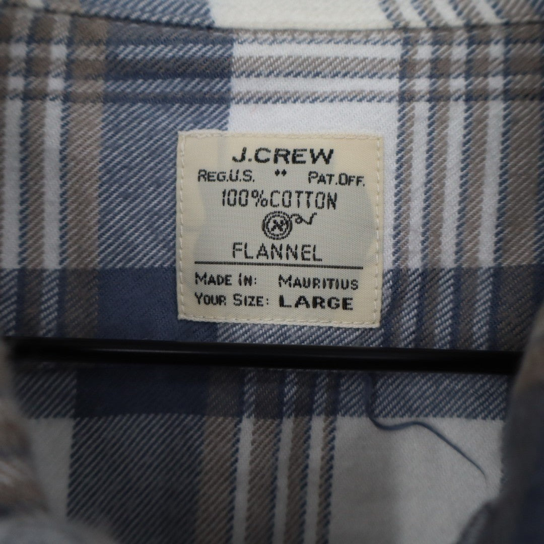 J. Crew Flannel Shirt Mens Large Multicolor Plaid Cotton Casual Wear Button Up