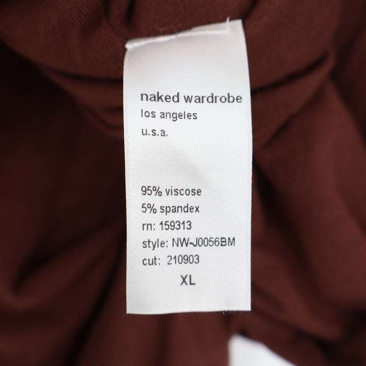 Naked Wardrobe Baby Mama Brown Mock Neck Sleeveless Romper XL