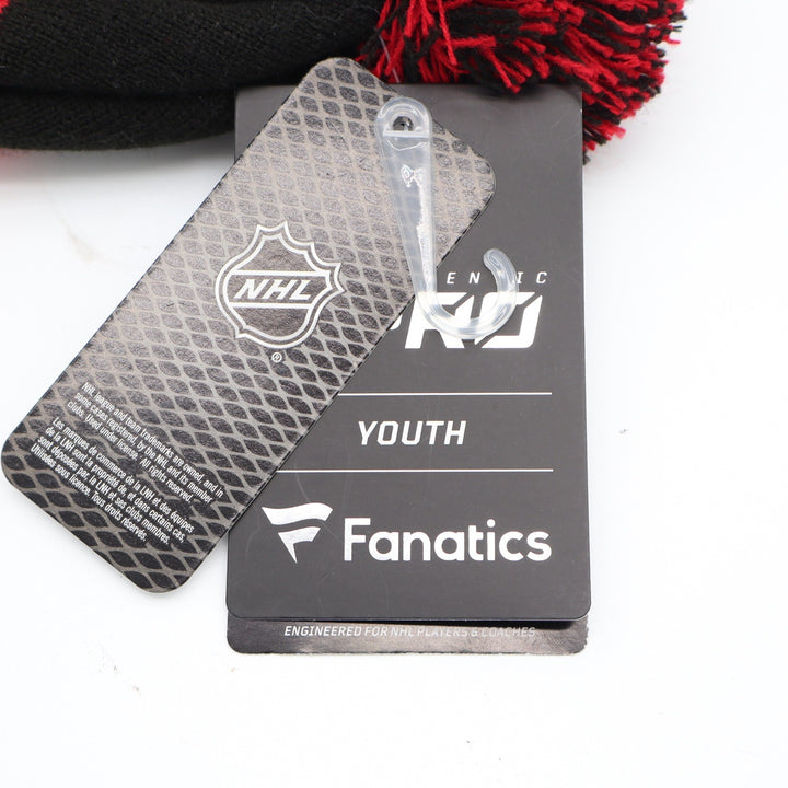Hockey Canada Fanatics Nations Face-Off 2025 Youth Boys Beanie Hat Black Red NEW
