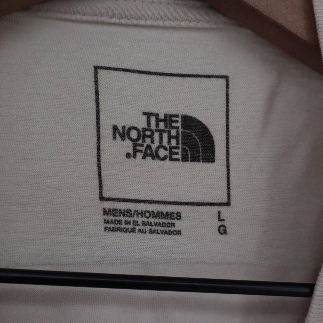 The North Face Mens Large Beige Never Stop Exploring Graphic Box Logo T-Shirt