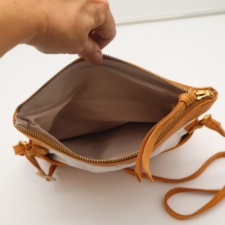 Margot New York Mustard Yellow Leather Foldover Crossbody Bag Gold Hardware