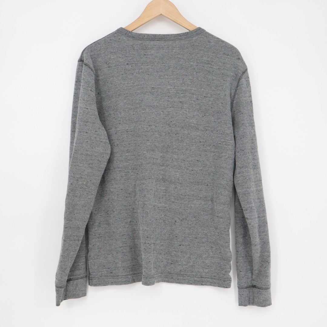 Sonoma Goods For Life Thermal Shirt Mens M Charcoal Gray Cotton Knit Crew Neck