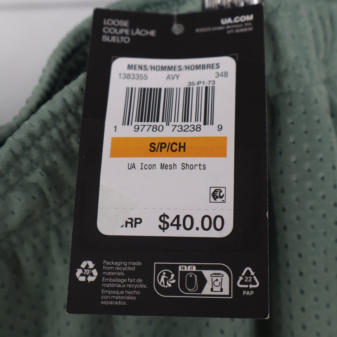 Under Armour Mens Icon Mesh Shorts Sage Green Size Small NEW