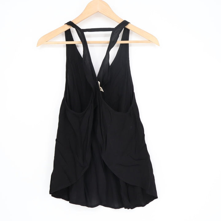 Silence + Noise Tank Top Women Medium Black Criss Cross Back Sleeveless Pullover