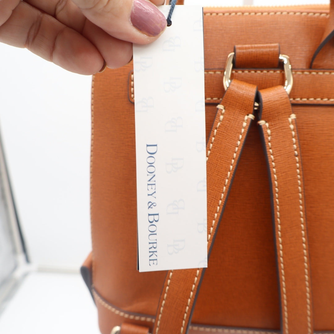 Dooney & Bourke Small Zip Pod Backpack Natural Saffiano Leather