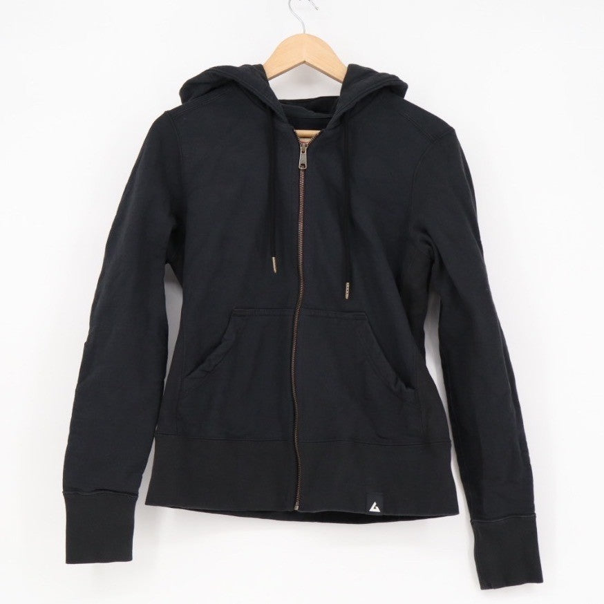 American Giant Womens Black Cotton Full Zip Hoodie Sweatshirt Size S Made in USA